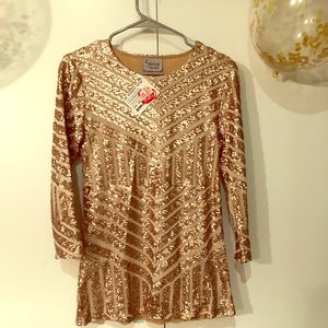Vintage Collection Sequin Gold Top